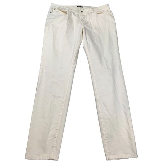 Eileen Fisher Pants - Eileen Fisher Jeans Women 16 XL 37x31 White Straight Leg Organic Cotton Stretch